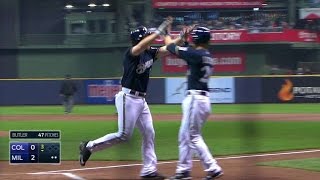 COLMIL Linds homer is his first as a Brewer [upl. by Eirena]