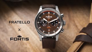 Exclusive Introduction The Fratello × Fortis Flieger F43 Bicompax Umber Brown Capsule Edition [upl. by Kreis]