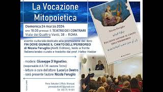 promo La Vocazione Mitopoietica Nicola Feruglio Teatro Dei Contrari Roma PresentazLibro 2432024 [upl. by Caprice689]