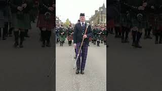 Drum Majors lead Massed Pipe Bands marching through Alness in Ross amp Cromarty Scotland 2023 shorts [upl. by Mitman]