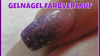 GELNÄGEL FARBVERLAUF  Für Anfänger mit Schablone  Nageldesign [upl. by Bethena879]