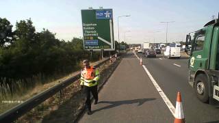 Highways England traffic officers near crash near miss [upl. by Iadahs]