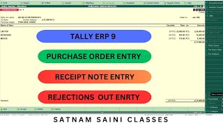 PURCHASE ORDER PROCESS IN TALLY ERP 9  CHAPTER 2 [upl. by Iliram]