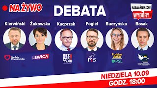 NA ŻYWO Najważniejsze Wybory DEBATA Przedstawiciele wszystkich komitetów [upl. by Eelrac464]