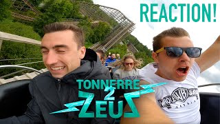 Riding Tonnerre 2 Zeus at Parc Astérix Classic Woodie with a Modern Twist POV Reaction [upl. by Ahsai]