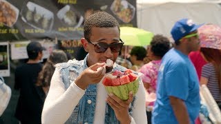 OMKalen Kalen Allen Reacts to Korean BBQ a Tornado Potato and More at KCON [upl. by Erodeht]