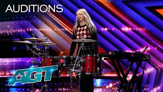 17YearOld Mia Morris Delivers an Original Audition as a One Woman Band  AGT 2022 [upl. by Oecile191]