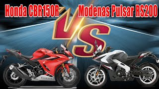 2021 Honda CBR150 vs 2021 Modenas Pulsar RS200 [upl. by Ally]