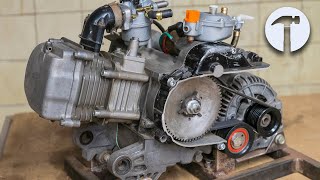 Using a scooter motor and a car alternator to make a homemade generator [upl. by Rai886]