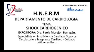 SHOCK CARDIOGÉNICO DRA MOREJON [upl. by Noivad]