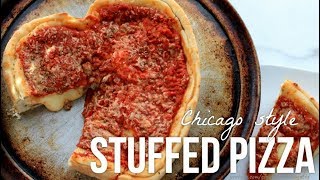 Heart Shaped Chicago Style Stuffed Pizza [upl. by Nelak]