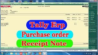 purchase order in tally erp 9  purchase order  purchase order processing in tally erp 9 tally erp [upl. by Annia]