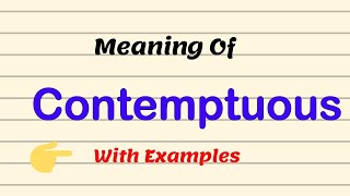 Meaning Of Contemptuous  Examples  Pronunciation UrduHindi [upl. by Nueoras331]