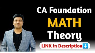 CA Foundation Maths THEORY l Link in Description [upl. by Leehar875]