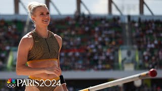 Katie Moon FLIES to Paris berth to defend Tokyo pole vault gold medal  NBC Sports [upl. by Dammahum]