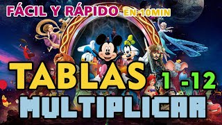 DISNEY APRENDAMOS TABLAS de MULTIPLICAR del 1 al 12 CON VOZ HUMANA [upl. by Retsel]