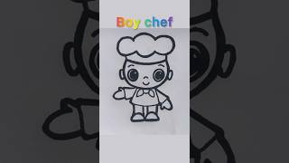 Draw a Cute Boy Chef in 60 Seconds 👨‍🍳✏️ RainbowArt QuickDraw [upl. by Anuat504]