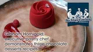 Graham Hornigold executive pastry chef demonstrates three chocolate desserts recipes [upl. by Sekofski]