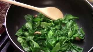 HOW TO MAKE ROASTED GARLIC SAUTEED SPINACH AND PARSLEY [upl. by Ellene]