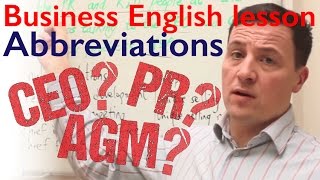 English lesson Business English abbreviations CEO CFO PR RampD AGM [upl. by Sybil]