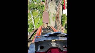 Goliath Six Flags Great America front row Recorded with prescription glasses with retention cord [upl. by Omura]