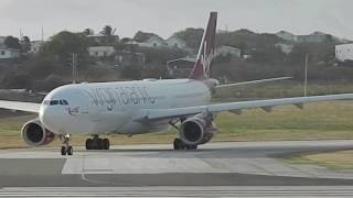 Virgin Atlantic A330300 Takeoff From Barbados BGILGW [upl. by Bose]