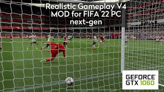 Realsm Gameplay v4 MORE REALISTIC mod for FIFA 22 PC TU17 [upl. by Annil1]