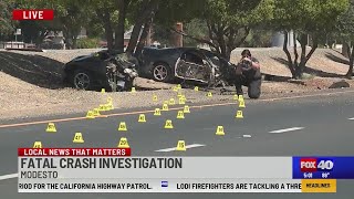 Modesto police investigate fatal car crash [upl. by Adnicul]