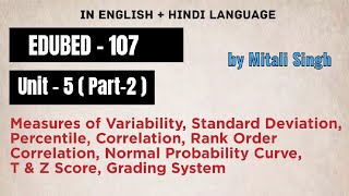 Standard DeviationPercentileCorrelationRank Order Bell CurveTampZ Score EDUBED107 Unit5Part2 [upl. by Nosnehpets]