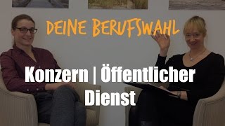 Berufswahl Unterschiede Konzern  Öffentlicher Dienst  Bewerbung  27 [upl. by Nylanna]