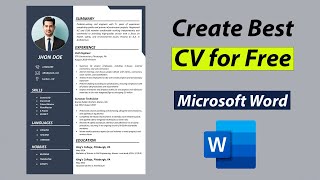 Create Best CV for Free in MS Word  Best CV Format 2022 [upl. by Nerta]