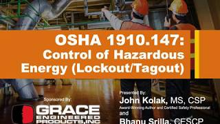 Webinar VOD  OSHA 1910147  Control of Hazardous Energy LockoutTagout [upl. by Templia]