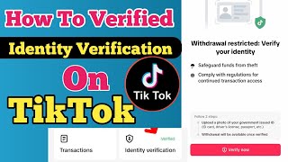 How To Verified Identity Verification On TikTok  Identity Verification Kaise Kare tiktok [upl. by Arriek]