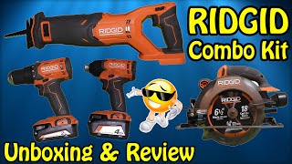 RIDGID 4 Tool Combo Kit  Unboxing [upl. by Pegeen129]