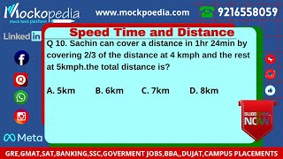 Q10Sachin can cover a distance in 1hr 24min by covering 23 of the distance at 4 kmph and the [upl. by Phillie166]