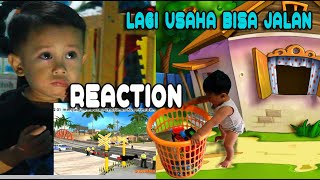 Kocak Tutorial Belajar Berjalan Sendiri  Reaction nonton video Kereta Api GTA [upl. by Maureene]