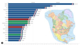 The Top 20 Most Populated Subdivisions of North America 1900  2023 [upl. by Yesiad]