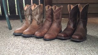 Ariat Western Boot Showdown Roper Rambler and Workhog [upl. by Aitnis806]