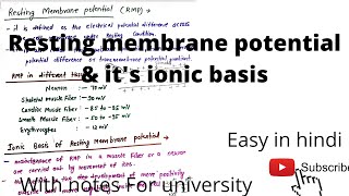 Resting membrane potential physiology Nak pump in RMPResting membrane potential notes [upl. by Grimbald164]