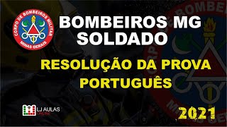 Resolução da Prova de Português Concurso SOLDADO Bombeiros MG 2021  Questões FUNDEP CBMMG CFSD 2021 [upl. by Eenej948]