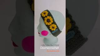 Crochet  Headband Sunflower crochet diy headband fy shorts maga crochê tbt headband diy [upl. by Nylrem]