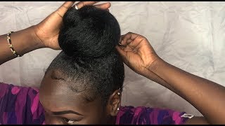 Quick amp Easy Bun With Jumbo Braiding Hair 4c hair [upl. by Monte133]