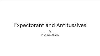 Anti tussive and expectorants [upl. by Einnahc]