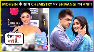 Shivangi Joshi Reacts On Chemistry With Mohsin Khan  Iconic Gold Awards 2022 [upl. by Lebama]