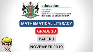 Maths Literacy Grade 10 Exam Paper [upl. by Samul]