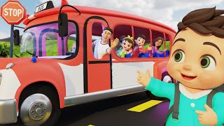 Wheels On The Bus Go Round And Round Colorful Bus  Kids Nursery Rhyme [upl. by Ellenohs926]