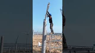 Photovoltaic panel triangular pole installation process [upl. by Nye]