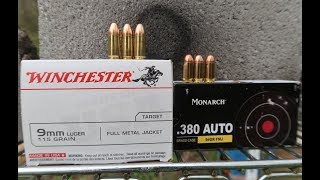 380 vs 9mm  Cinder Block Test [upl. by Pulcheria]