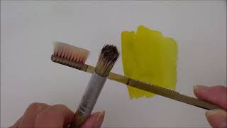 Painting with Nicola Spattering with a toothbrush [upl. by Ainalem366]