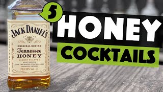 5 EASY Jack Daniels Honey Whiskey Cocktails  Easy Cocktails to make at Home Bar  Steve the Barman [upl. by Esydnac]